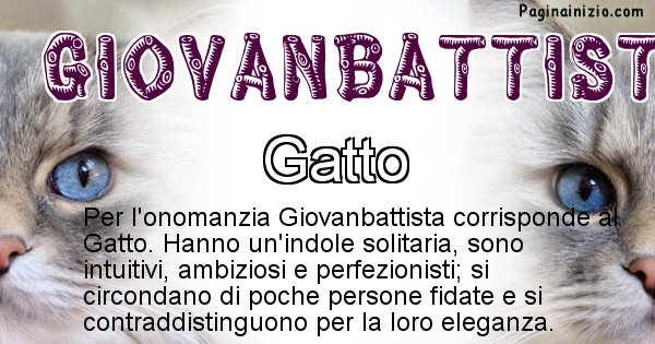 Giovanbattista - Animale associato al nome Giovanbattista