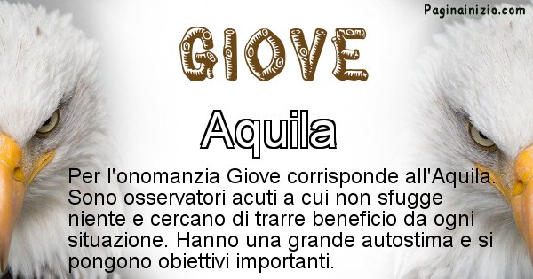 Giove - Animale associato al nome Giove