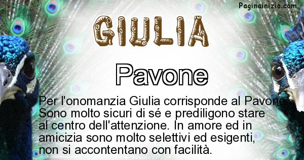 Giulia - Animale associato al nome Giulia