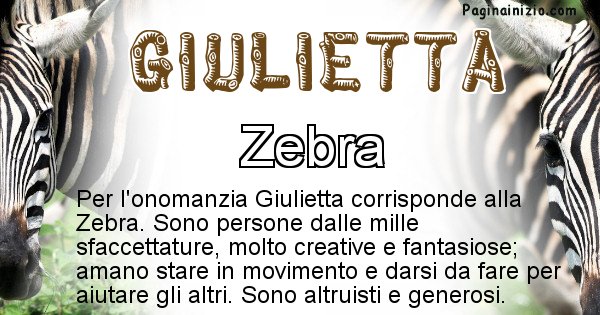 Giulietta - Animale associato al nome Giulietta