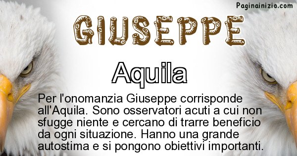 Giuseppe - Animale associato al nome Giuseppe