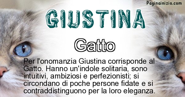 Giustina - Animale associato al nome Giustina