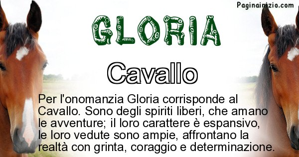 Gloria - Animale associato al nome Gloria