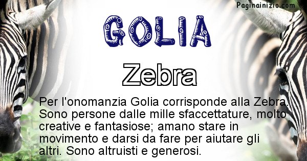Golia - Animale associato al nome Golia