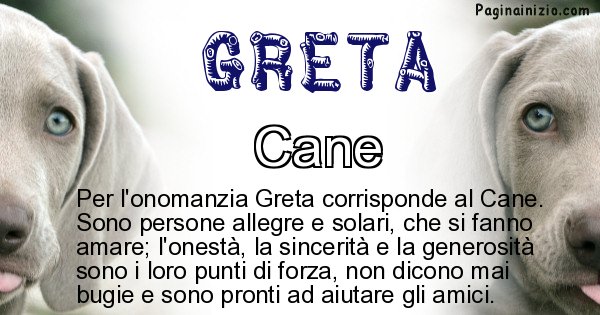 Greta - Animale associato al nome Greta