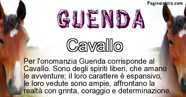 Guenda - Animale associato al nome Guenda