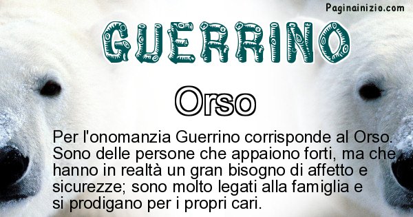 Guerrino - Animale associato al nome Guerrino
