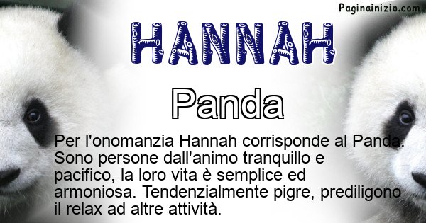 Hannah - Animale associato al nome Hannah