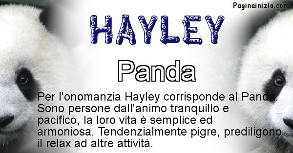 Hayley - Animale associato al nome Hayley