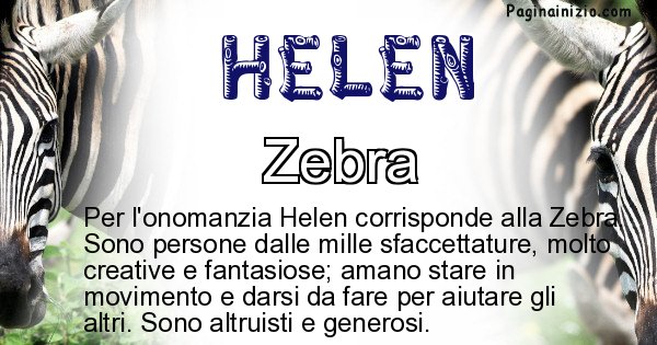 Helen - Animale associato al nome Helen