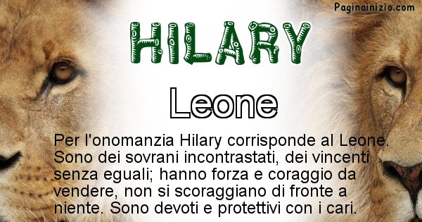 Hilary - Animale associato al nome Hilary