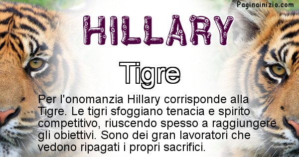 Hillary - Animale associato al nome Hillary