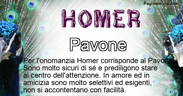 Homer - Animale associato al nome Homer