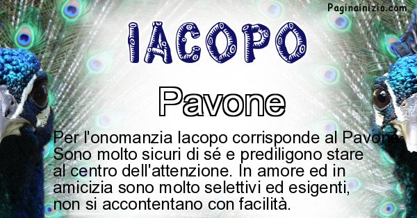 Iacopo - Animale associato al nome Iacopo