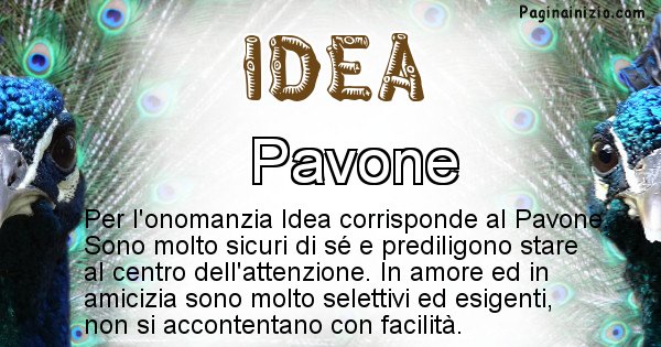 Idea - Animale associato al nome Idea