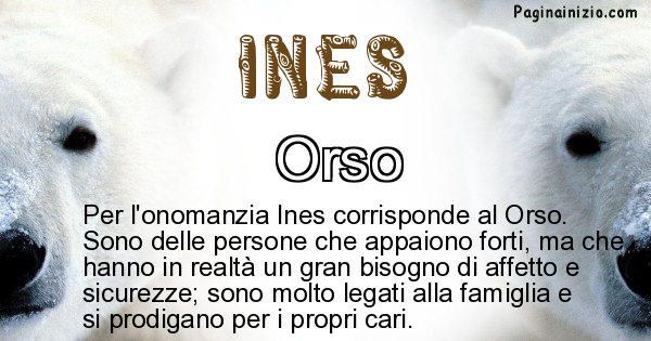 Ines - Animale associato al nome Ines