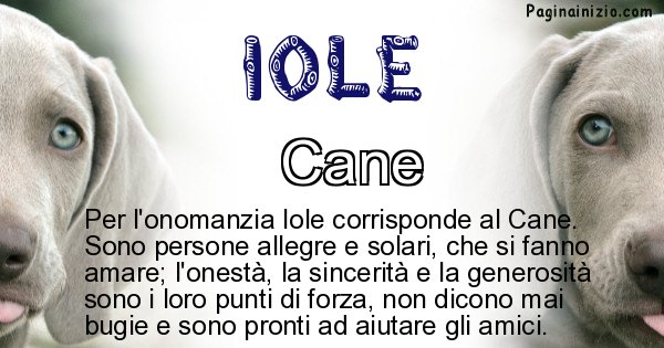 Iole - Animale associato al nome Iole