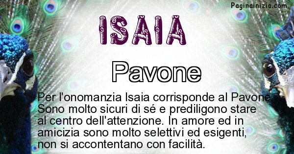 Isaia - Animale associato al nome Isaia