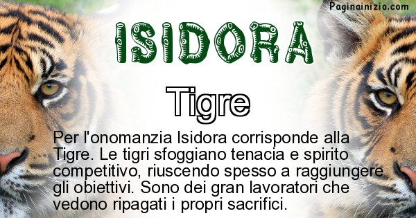 Isidora - Animale associato al nome Isidora