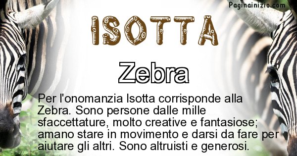 Isotta - Animale associato al nome Isotta