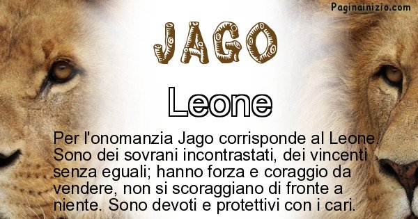 Jago - Animale associato al nome Jago