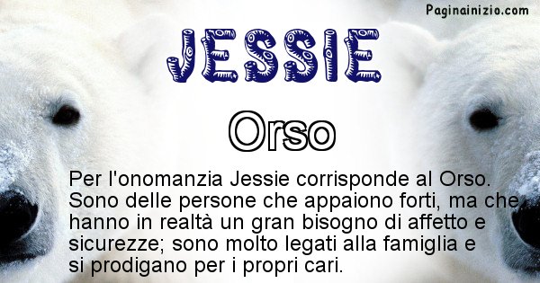 Jessie - Animale associato al nome Jessie