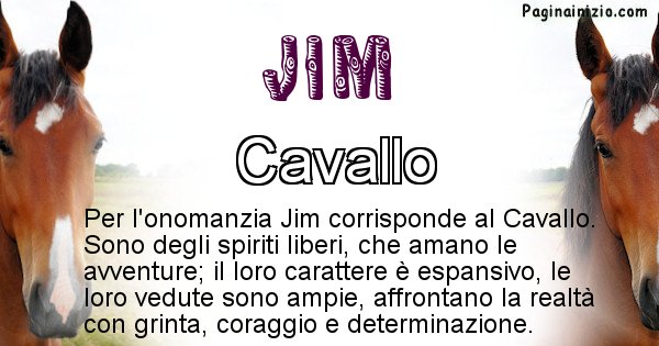 Jim - Animale associato al nome Jim