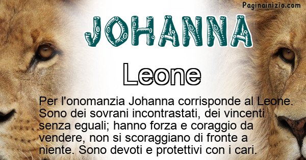 Johanna - Animale associato al nome Johanna