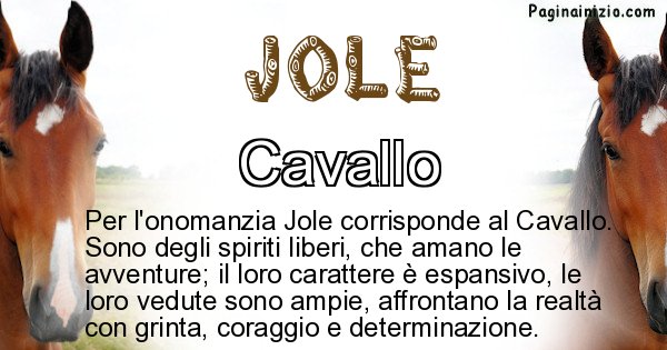 Jole - Animale associato al nome Jole