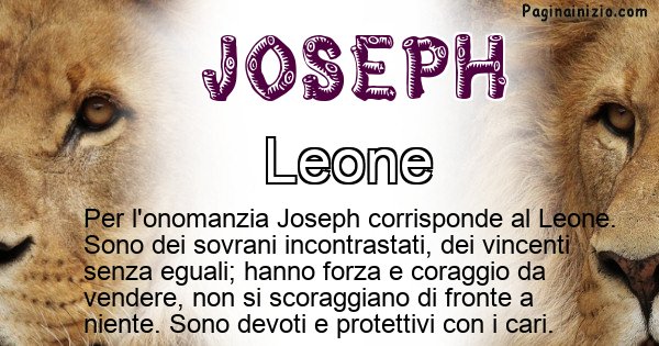 Joseph - Animale associato al nome Joseph