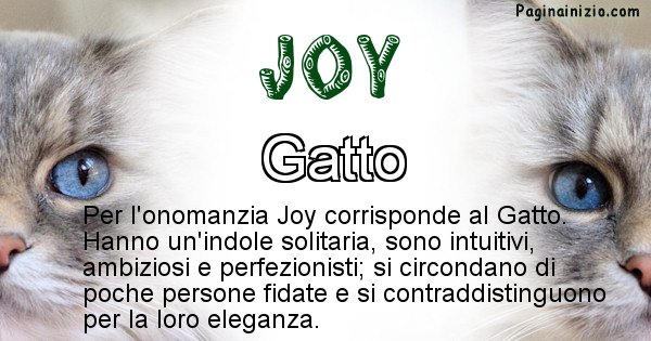 Joy - Animale associato al nome Joy