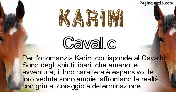 Karim - Animale associato al nome Karim