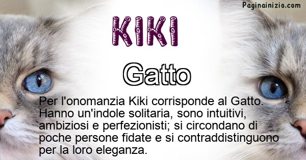 Kiki - Animale associato al nome Kiki