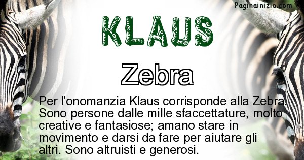 Klaus - Animale associato al nome Klaus