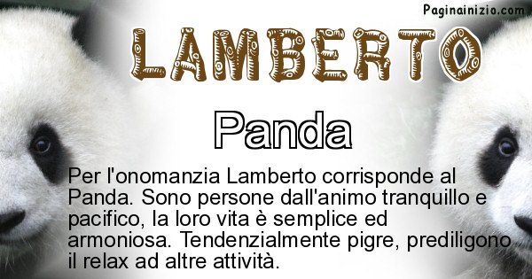 Lamberto - Animale associato al nome Lamberto