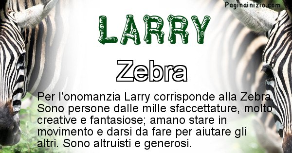 Larry - Animale associato al nome Larry