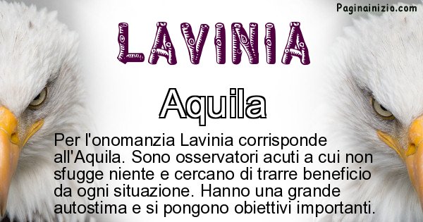 Lavinia - Animale associato al nome Lavinia