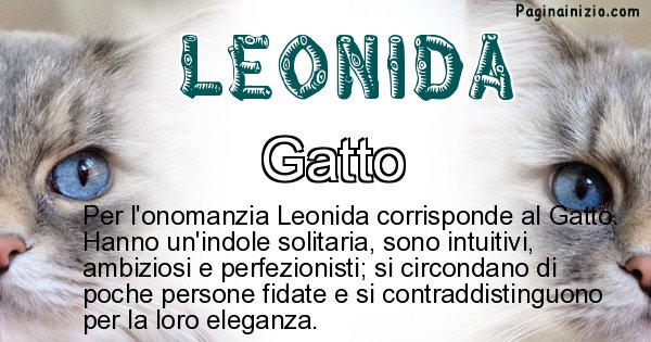 Leonida - Animale associato al nome Leonida