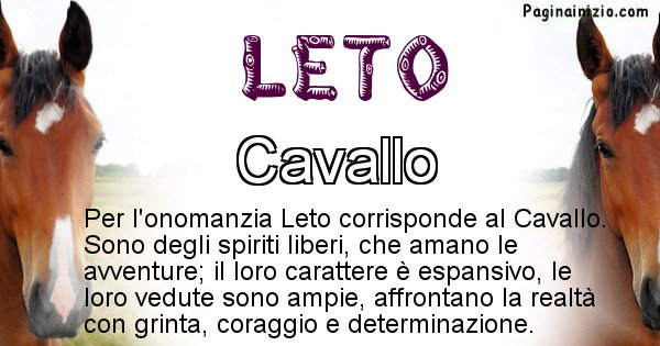 Leto - Animale associato al nome Leto