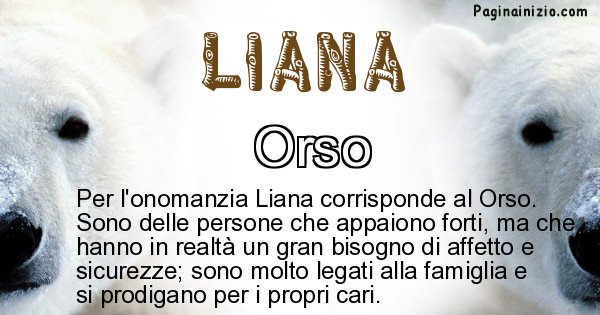 Liana - Animale associato al nome Liana