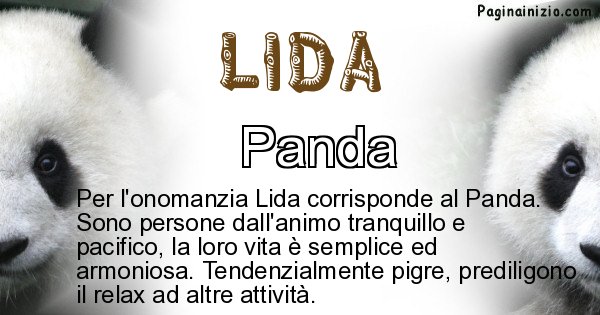 Lida - Animale associato al nome Lida