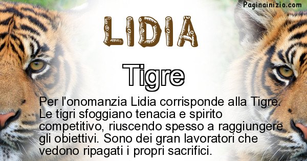Lidia - Animale associato al nome Lidia