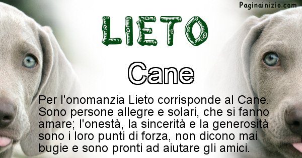 Lieto - Animale associato al nome Lieto