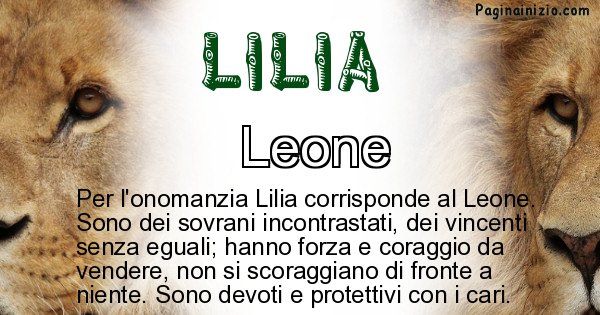 Lilia - Animale associato al nome Lilia