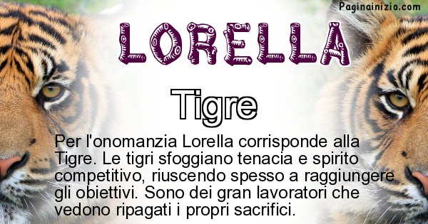 Lorella - Animale associato al nome Lorella