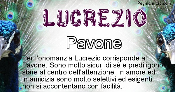 Lucrezio - Animale associato al nome Lucrezio