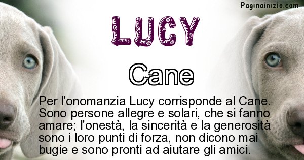 Lucy - Animale associato al nome Lucy