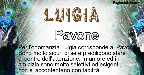 Luigia - Animale associato al nome Luigia