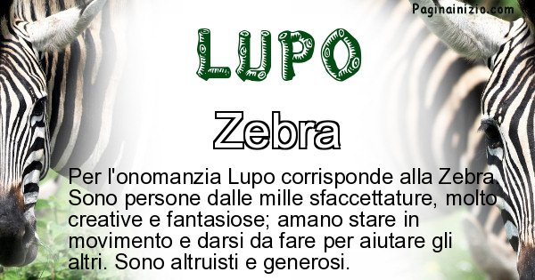 Lupo - Animale associato al nome Lupo