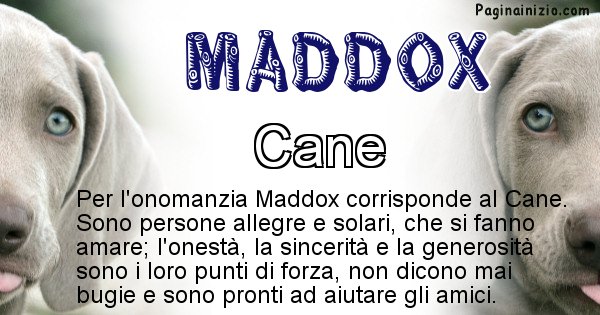 Maddox - Animale associato al nome Maddox